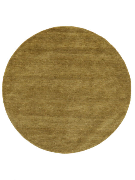  Ø 200 Plain (Single Colored) Handloom Rug - Olive Green Wool, 