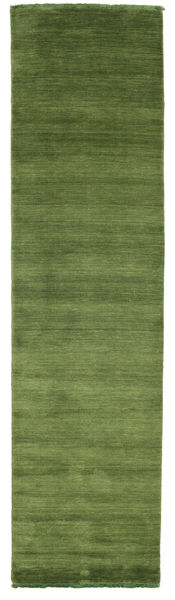  Handloom Fringes - Green Rug 80X300 Modern Runner
 Olive Green/Dark Green (Wool, India)