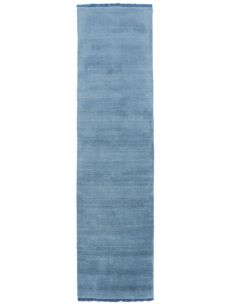  Handloom Fringes - Light Blue Rug 80X300 Modern Runner
 Dark Blue (Wool, India)