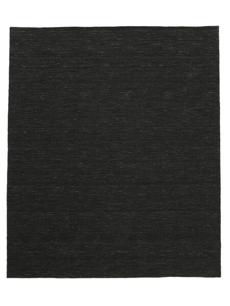 Kelim Loom 250X300 Large Black Plain (Single Colored) Wool Rug Rug 