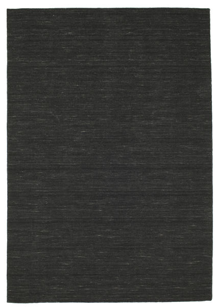  Kilim Loom - Black Rug 160X230 Authentic
 Modern Handwoven Black/White/Creme (Wool, India)