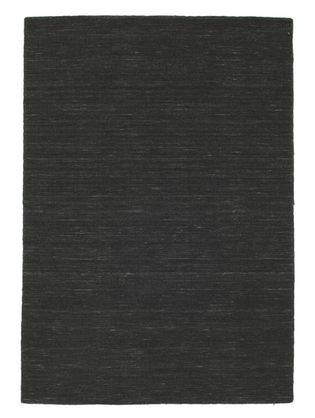  Kilim Loom - Black Rug 140X200 Authentic
 Modern Handwoven Black/White/Creme (Wool, India)