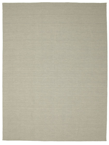 Kelim Loom 300X400 Large Light Grey/Beige Plain (Single Colored) Wool Rug 