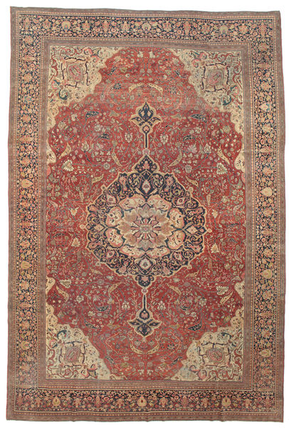  Farahan Rug 368X550 Authentic
 Oriental Handknotted Dark Red/Brown Large (Wool, Persia/Iran)