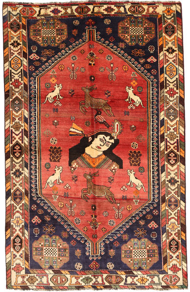  Qashqai Rug 161X255 Authentic
 Oriental Handknotted Dark Brown/Dark Red (Wool, Persia/Iran)