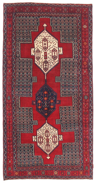  Senneh Patina Rug 145X299 Authentic
 Oriental Handknotted Dark Brown/Crimson Red (Wool, Persia/Iran)