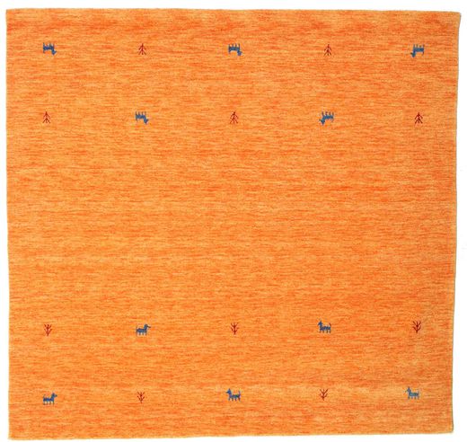  Gabbeh Loom Two Lines - Orange Rug 200X200 Modern Square Orange (Wool, India)