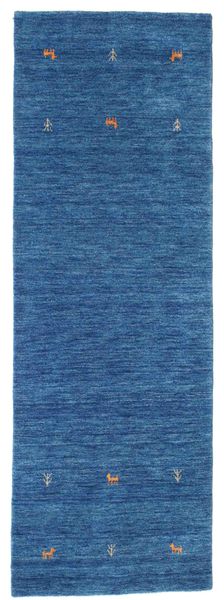 Gabbeh Loom Two Lines - Blue Rug 80X250 Modern Hallway Runner
 Dark Blue/Blue (Wool, India)