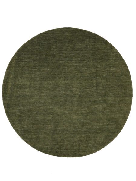  Handloom - Green Rug Ø 200 Modern Round White/Creme (Wool, India)