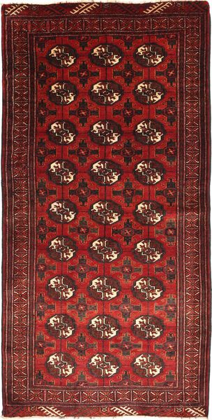  Baluch Rug 103X207 Authentic
 Oriental Handknotted Dark Red/Dark Brown (Wool, Persia/Iran)
