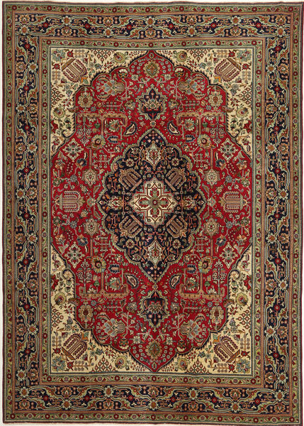  Oriental Tabriz Patina Rug Rug 248X345 Brown/Dark Yellow (Wool, Persia/Iran)