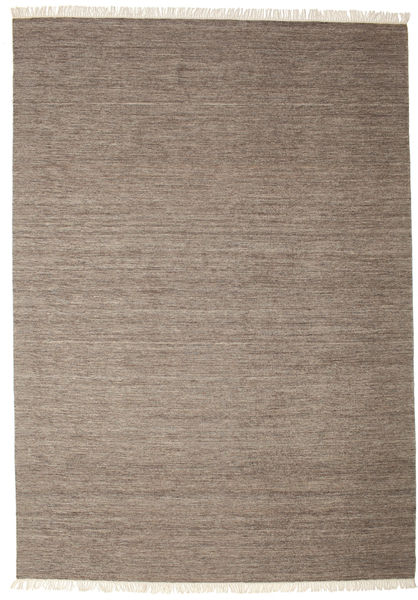  250X350 Plain (Single Colored) Large Melange Rug - Brown Wool, 