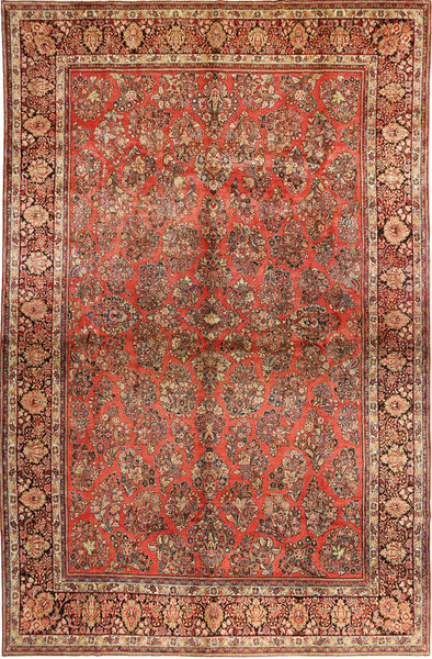  Sarouk Rug 310X485 Authentic
 Oriental Handknotted Dark Brown/Rust Red Large (Wool, Persia/Iran)