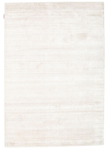  140X200 Plain (Single Colored) Small Bamboo Silk Loom Rug - Cream Beige 