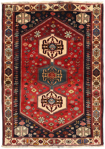  Qashqai Rug 108X150 Authentic
 Oriental Handknotted Dark Red/Black (Wool, Persia/Iran)