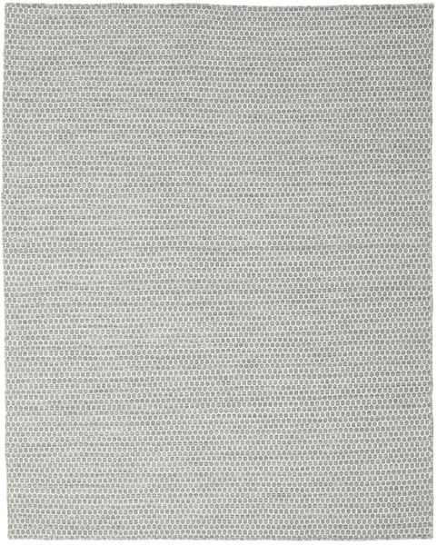  Kilim Honey Comb - Grey Rug 240X300 Authentic
 Modern Handwoven Light Grey/Turquoise Blue (Wool, India)