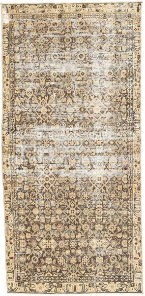  Colored Vintage Rug 98X205 Authentic
 Modern Handknotted Light Brown/Light Grey (Wool, Persia/Iran)