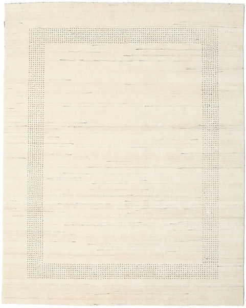 Handloom Gabba 200X250 Natural White Plain (Single Colored) Wool Rug 