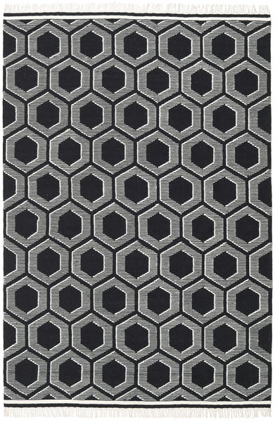  Opti - Black/White Rug 200X300 Authentic
 Modern Handwoven Dark Grey (Wool, India)
