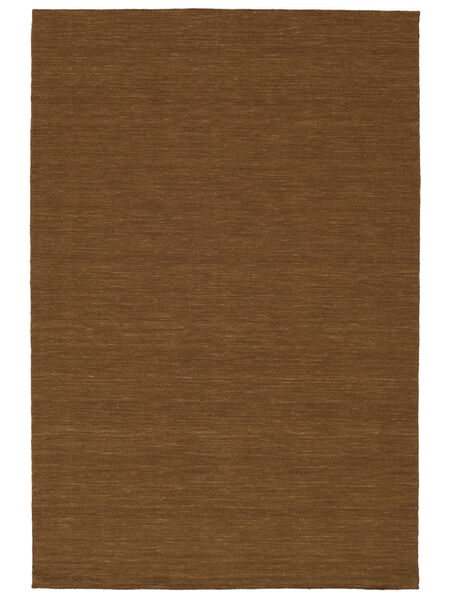  250X350 Plain (Single Colored) Large Kilim Loom Rug - Brown 