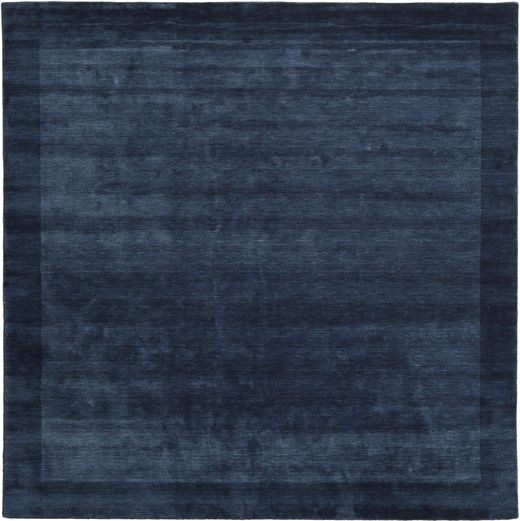 Handloom Frame 300X300 Large Dark Blue Plain (Single Colored) Square Wool Rug Rug 
