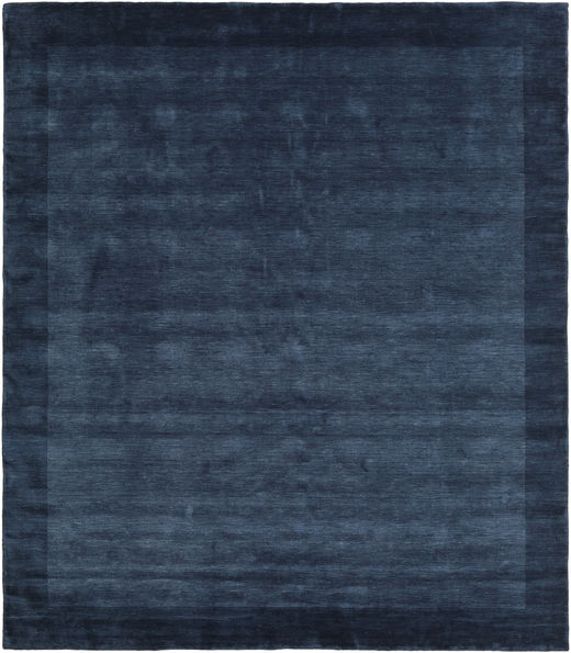  250X300 Plain (Single Colored) Large Handloom Frame Rug - Dark Blue 
