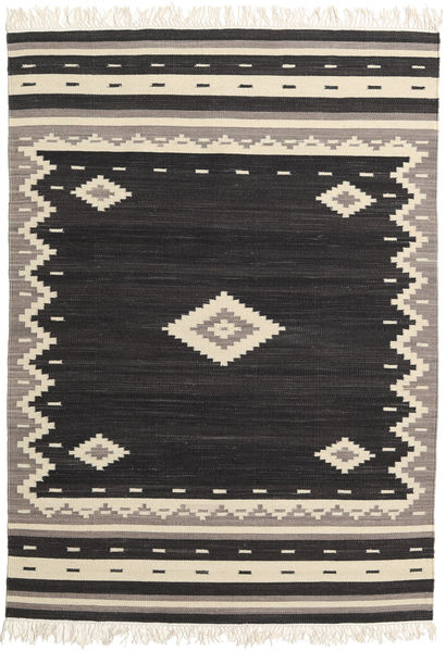 Tribal 160X230 Black Medallion Wool Rug Rug 