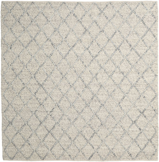 Rut 250X250 Large Silver Grey/Light Grey Checkered Square Wool Rug 