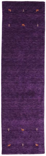  Gabbeh Loom Two Lines - Purple Rug 80X250 Modern Hallway Runner
 Black/Dark Purple (Wool, India)