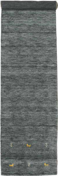  Gabbeh Loom Two Lines - Dark Grey/Green Rug 80X450 Modern Hallway Runner
 Dark Green/Light Grey (Wool, India)
