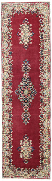 Kerman Patina Rug 90X325 Authentic
 Oriental Handknotted Runner
 Dark Red/Beige (Wool, Persia/Iran)