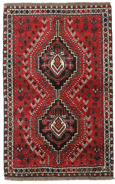  Shiraz Rug 82X127 Authentic
 Oriental Handknotted Dark Brown/Dark Red (Wool, Persia/Iran)