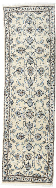  Nain Rug 76X246 Authentic
 Oriental Handknotted Runner
 Light Grey/Beige (Wool, Persia/Iran)