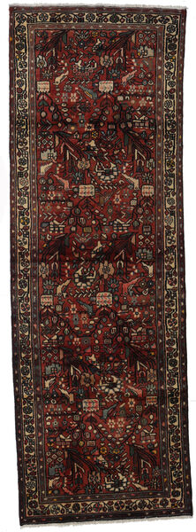  Oriental Hamadan Rug Rug 97X290 Runner
 Brown/Dark Red (Wool, Persia/Iran)