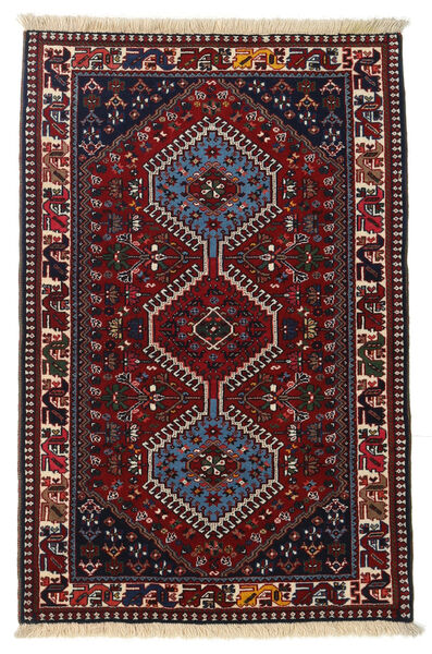  Yalameh Rug 83X127 Authentic
 Oriental Handknotted Dark Red (Wool, Persia/Iran)