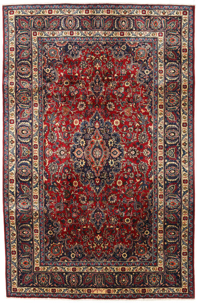  Mashad Rug 197X304 Authentic
 Oriental Handknotted Dark Red/Dark Brown (Wool, Persia/Iran)