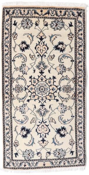  Nain Rug 69X136 Authentic
 Oriental Handknotted Beige/Light Grey/White/Creme (Wool, Persia/Iran)