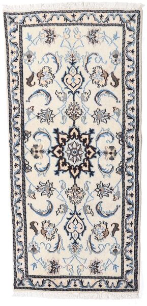  Nain Rug 66X142 Authentic
 Oriental Handknotted White/Creme/Beige (Wool, Persia/Iran)