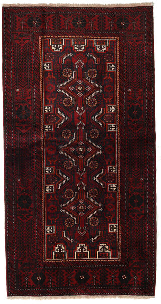  Baluch Rug 108X207 Authentic
 Oriental Handknotted Dark Red (Wool, Persia/Iran)