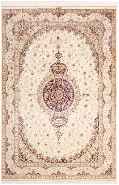  Qum Silk Rug 161X237 Authentic
 Oriental Handknotted Beige/Light Pink (Silk, Persia/Iran)