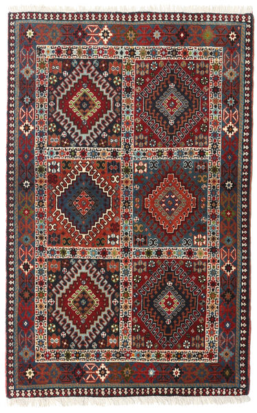  Yalameh Rug 84X134 Authentic
 Oriental Handknotted Dark Red/Black (Wool, Persia/Iran)
