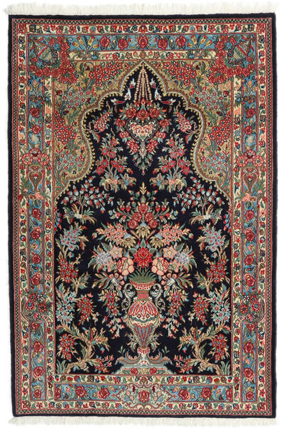  Qum Kork/Silk Rug 104X157 Authentic
 Oriental Handknotted Dark Blue/Dark Red (Wool/Silk, Persia/Iran)