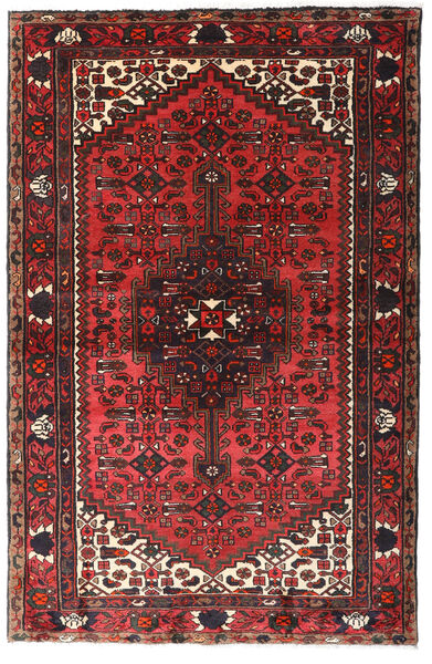  Hamadan Rug 130X200 Authentic
 Oriental Handknotted Dark Red/Black (Wool, Persia/Iran)