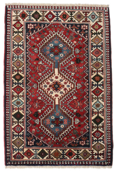  Yalameh Rug 85X127 Authentic
 Oriental Handknotted Dark Red/Black (Wool, Persia/Iran)