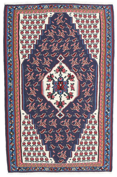  Kilim Senneh Fine Rug 110X170 Authentic
 Oriental Handwoven Red/Dark Blue (Wool, )