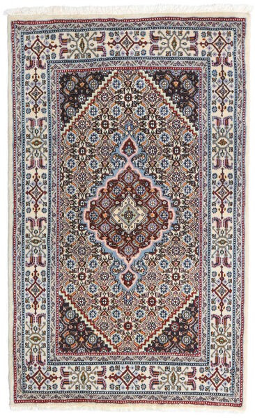  Moud Rug 77X125 Authentic
 Oriental Handknotted Light Grey/Dark Red (Wool/Silk, Persia/Iran)