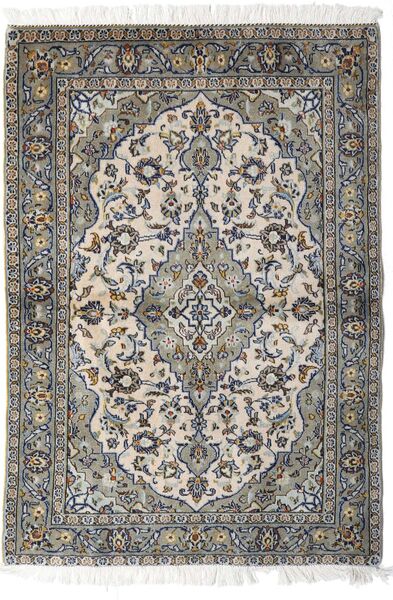  Keshan Rug 98X140 Authentic
 Oriental Handknotted Dark Grey/Light Grey (Wool, Persia/Iran)