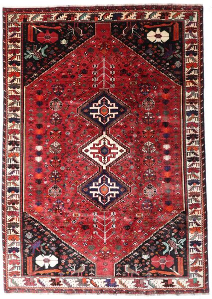  Qashqai Rug 201X287 Authentic
 Oriental Handknotted Dark Red/Crimson Red (Wool, Persia/Iran)