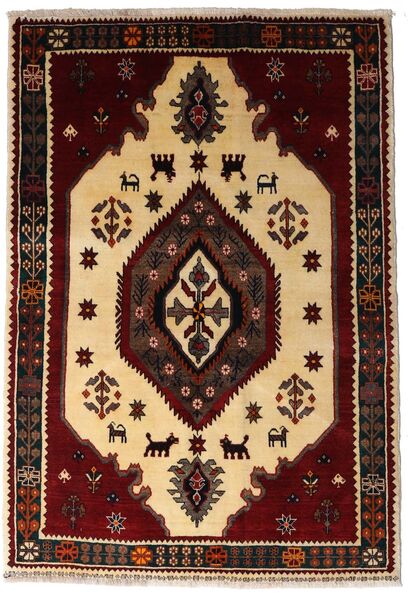  Qashqai Rug 127X183 Authentic
 Oriental Handknotted Dark Brown/Dark Red (Wool, Persia/Iran)