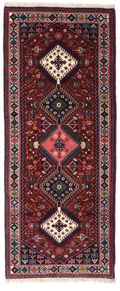  Yalameh Rug 84X207 Authentic
 Oriental Handknotted Runner
 Dark Red/Dark Purple (Wool, Persia/Iran)